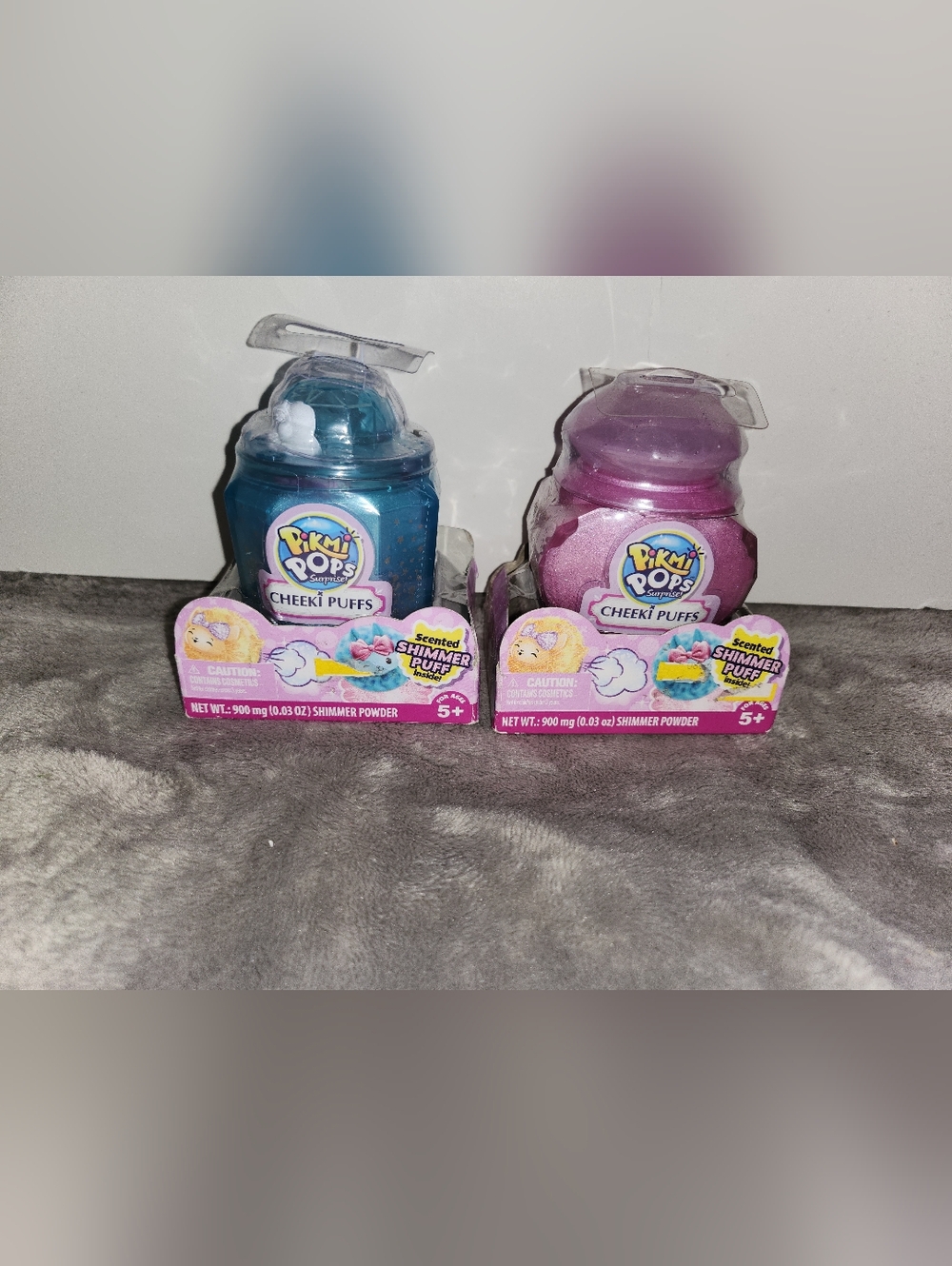 A Bundle of 2 Pikmi Pops scented shimmer puff plush toy- New! COLORS MAY VARY